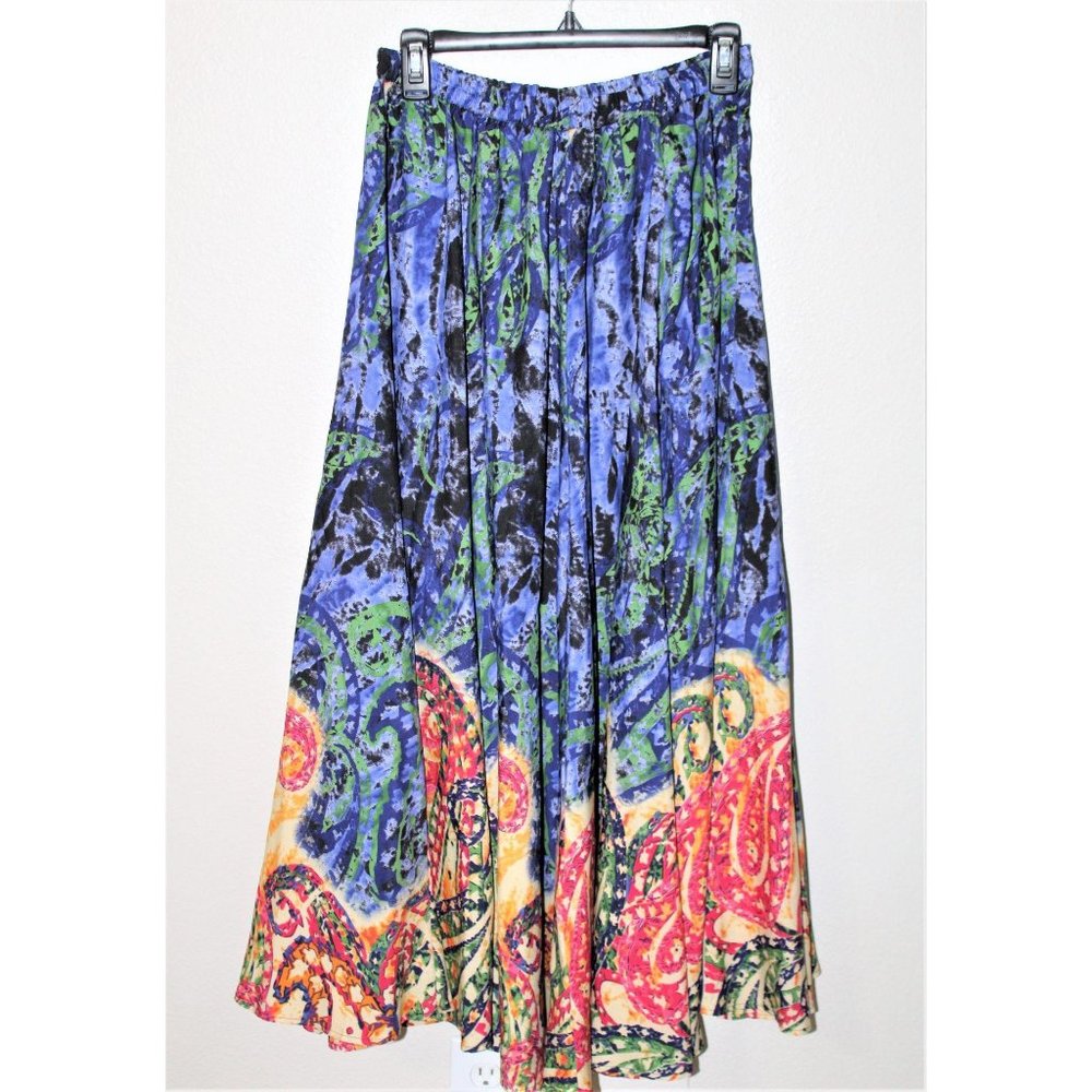 Full Sweep Colorful Paisley Maxi Skirt